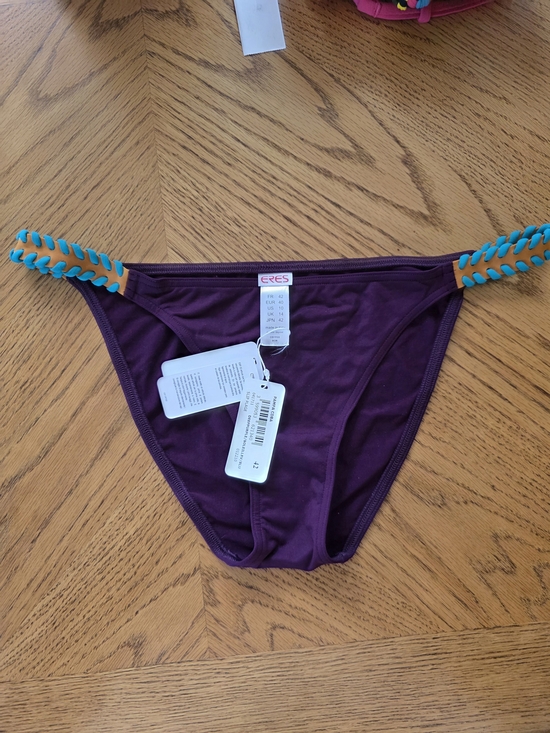 Eres Other - Eres Women's Plum Bikini Bottom with Turquoise Braided Sides